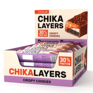 BATON CHIKALAB CHIKA LAYERS 60 G - CHRUPIĄCE CIASTKO Z PODWÓJNĄ CZEKOLADĄ