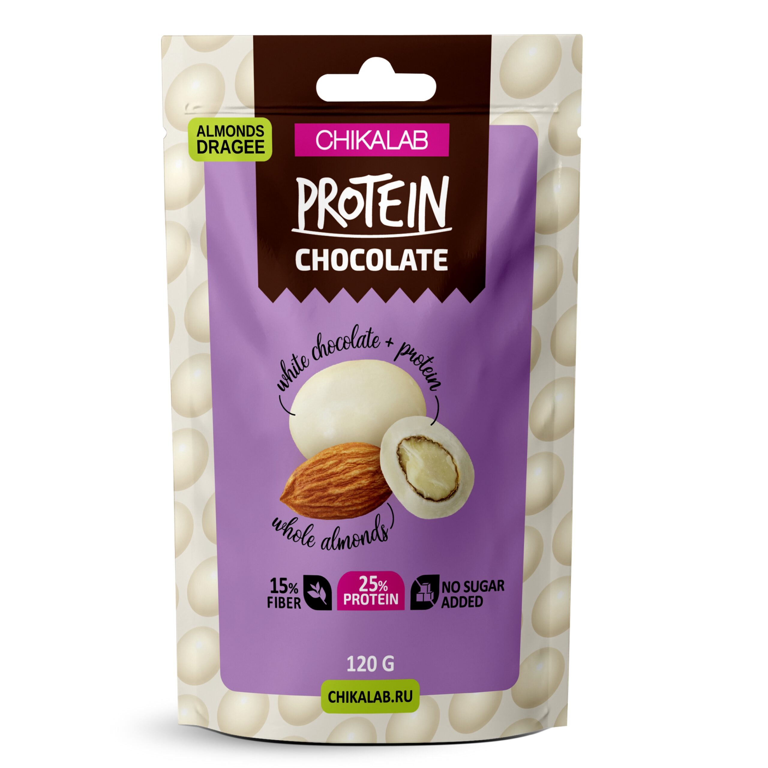 MIGDAŁY W CZEKOLADZIE BIAŁEJ CHIKALAB 120 G