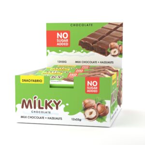 BATONIK SNAQ FABRIQ MILKY 55 G - CZEKOLADOWO-ORZECHOWE NADZIENIE